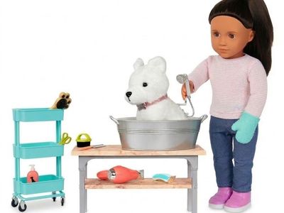 Our Generation Pet Grooming Set w/Working Dryer