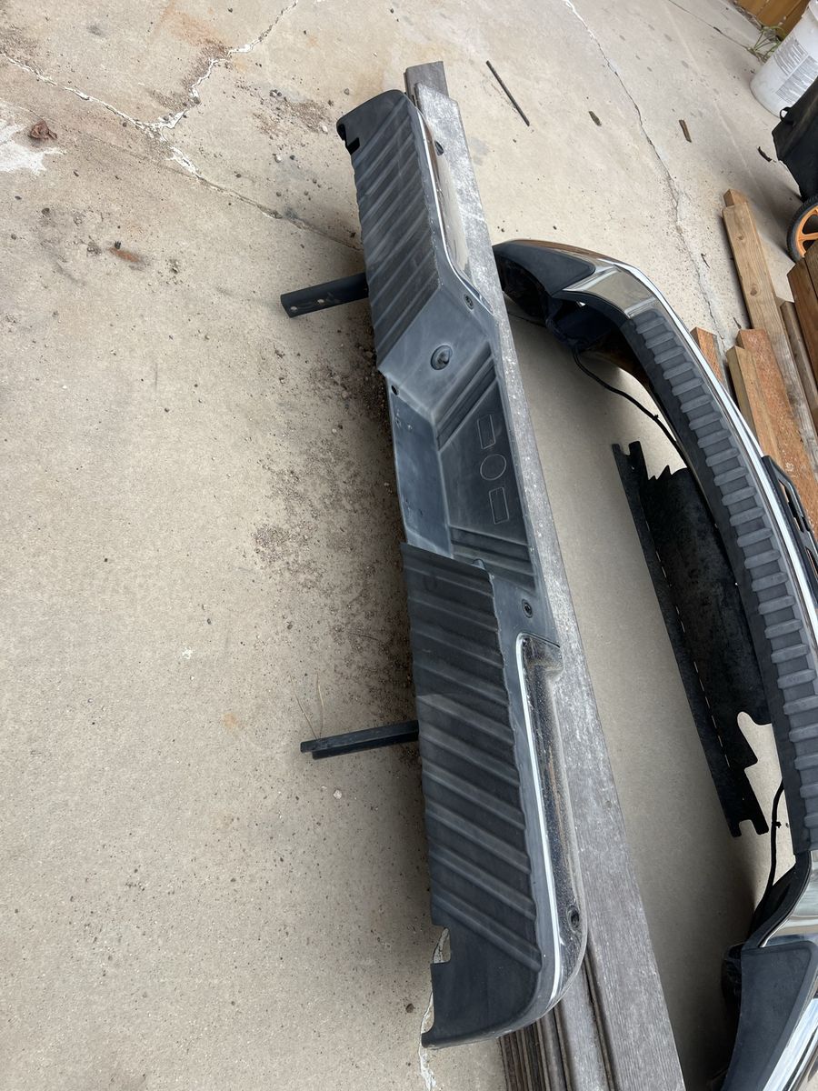 Used Chrome Truck Rear Bumper Assembly with Top Step Pad
