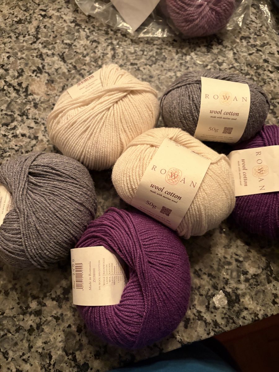 Rowan Wool Cotton Merino Yarn (6 Skeins) - Assorted Colors, 50g each
