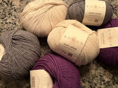 Rowan Wool Cotton Merino Yarn (6 Skeins) - Assorted Colors, 50g each