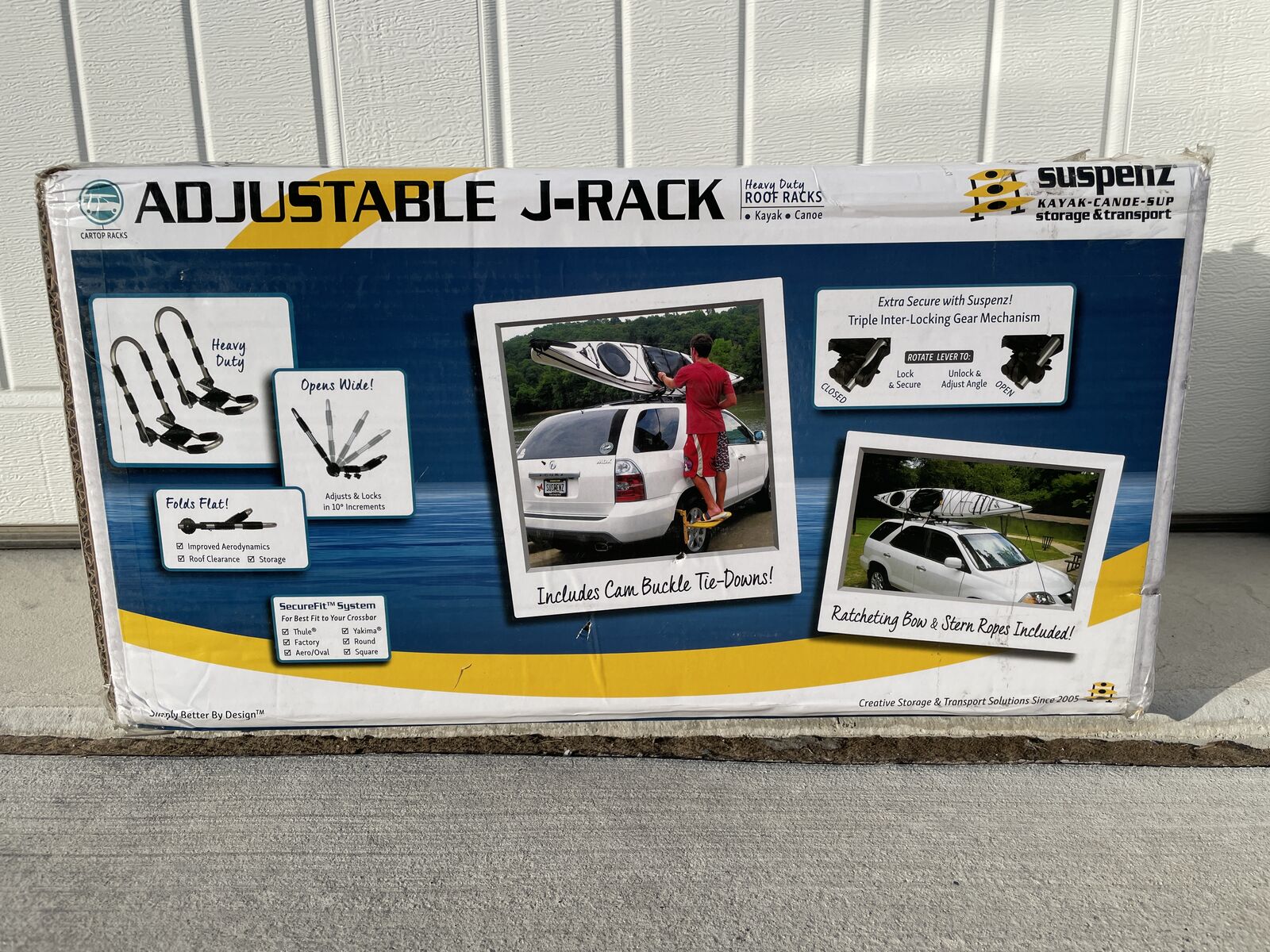 [NEW] Suspenz Foldable Car Roof J-Rack w/ Tie-Down Straps