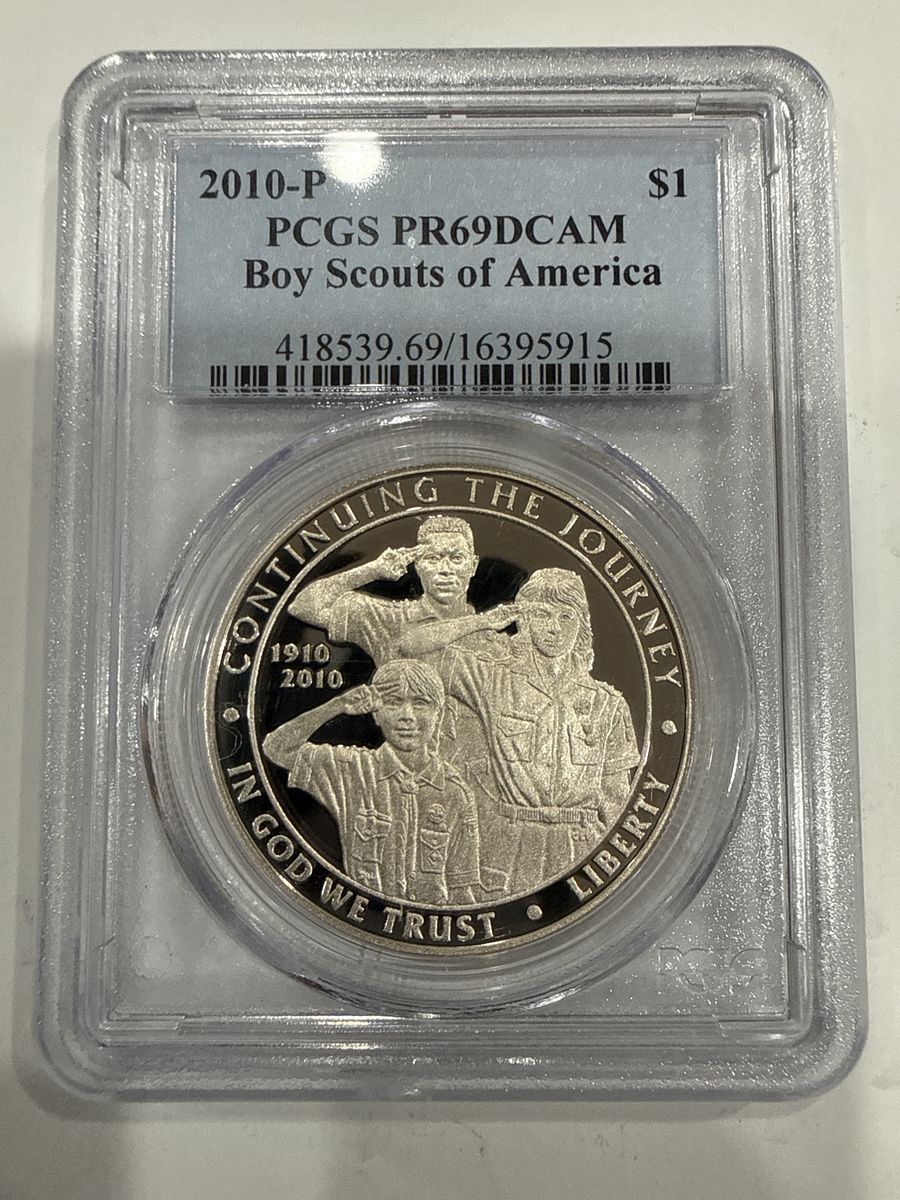 2010-P PCGS PR69DCAM Boy Scouts of America $1 Silver Commemorative Coin