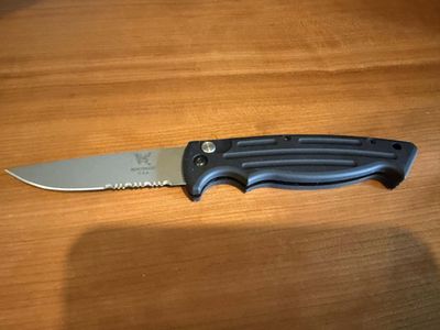 Benchmade 2000S-BLK Reflex Full-Automatic Side-Opening Knife w/ Partially Serrated Blade--Original Sheath, Box, and Papers