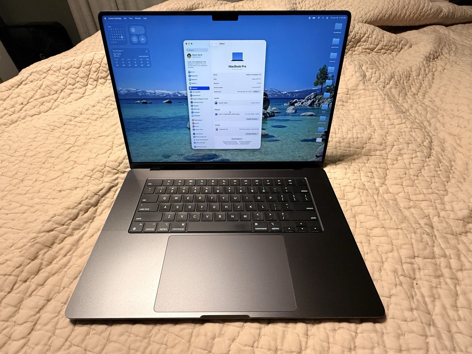 Apple MacBook Pro 16-inch (Nov 2024) M4 Pro 24GB RAM 500GB Space Gray - AppleCare+