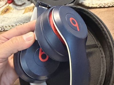 Beats Solo 3 by Dre Wired On-Ear Headphones Navy Blue & Red with Case & Cable