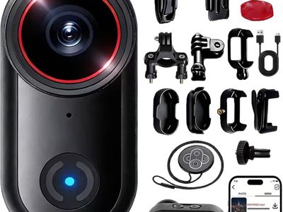 NEW 4k Sports Action Camera, Mini with Audio and Video Recording, Wearable Action Body Cam, Thumb Size POV (1 GB)
