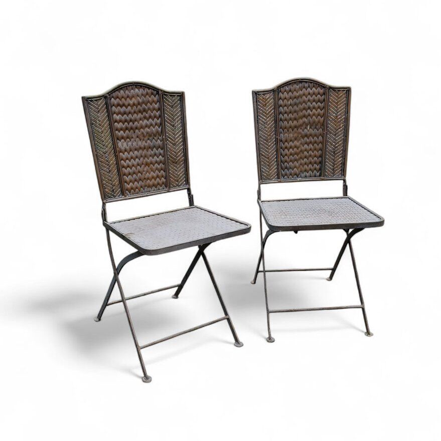 Vintage Metal Folding Bistro Chairs