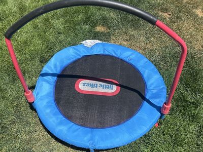 Little Tikes 3' Trampoline with Handle, Blue & Red - Kids Indoor/Outdoor Jumper