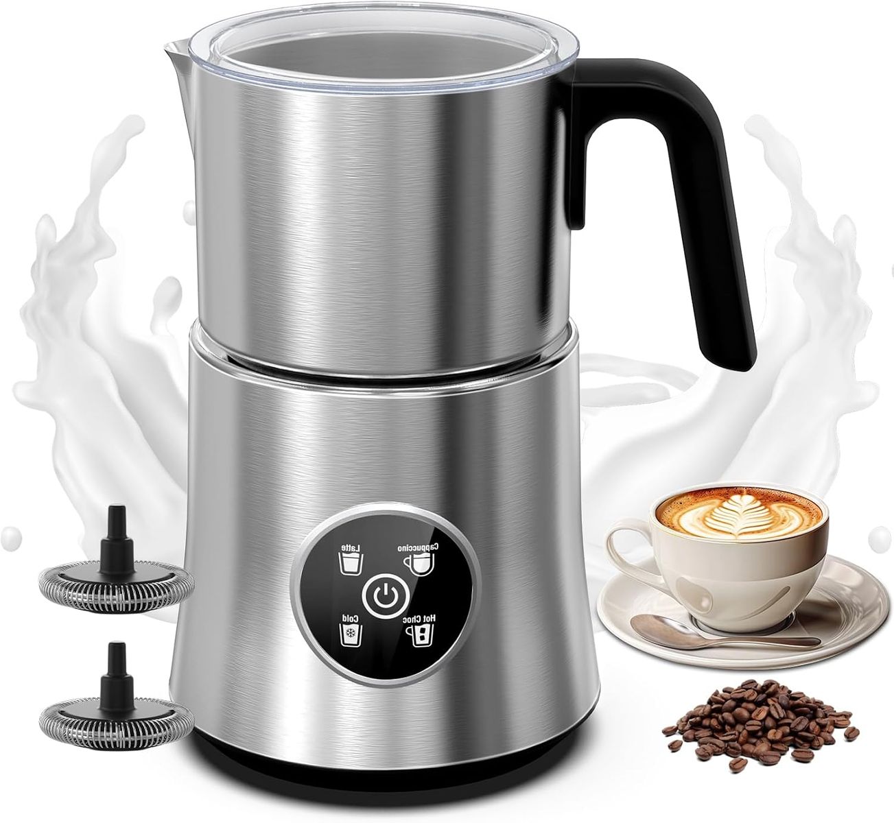 New PSIIDAN Milk Frother/Steamer, Model MF06S-T, 4-in-1 Detachable Electric Frother, Automatic Warm/Cold w/warranty