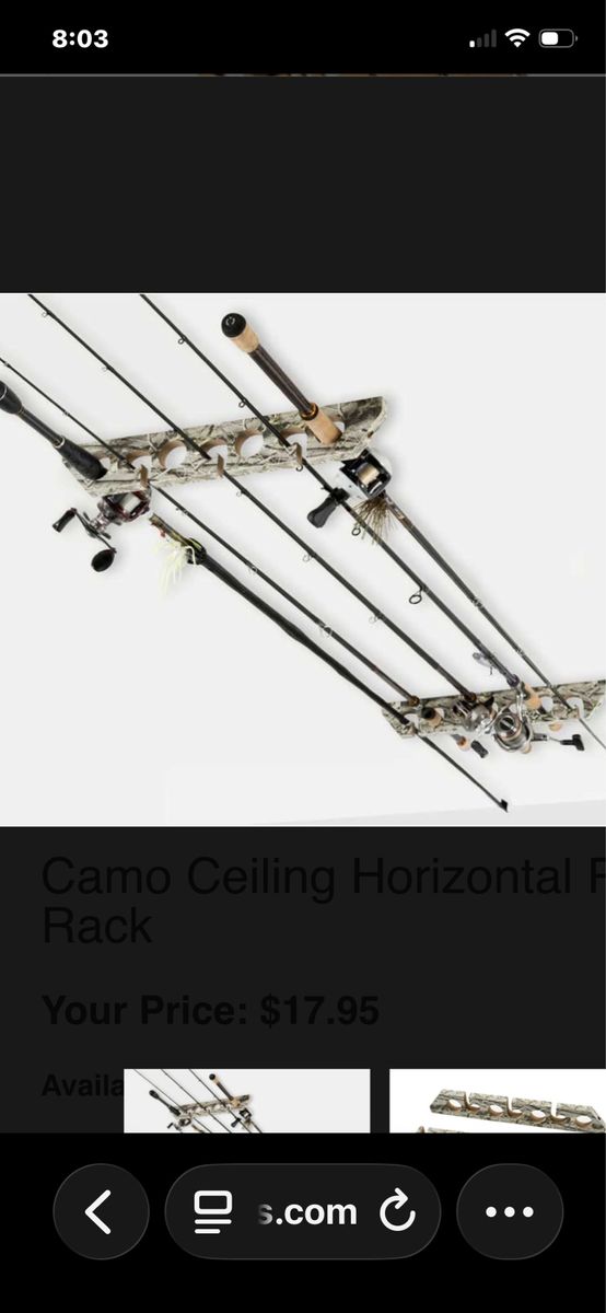 FISHING ROD RACK CEILING OR HORIZONTAL (7 rods)