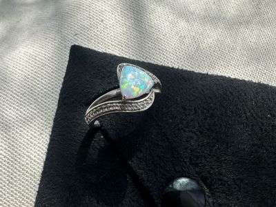 Genuine Opal 925 Silver Ring