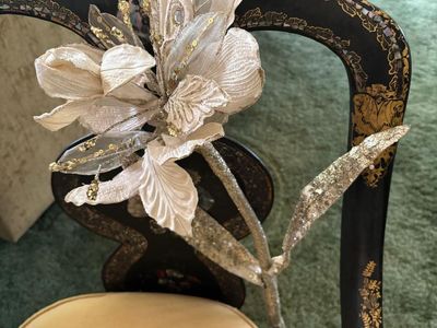 Elegant Decorative Ivory & Gold Floral Stem / Holiday Arrangement