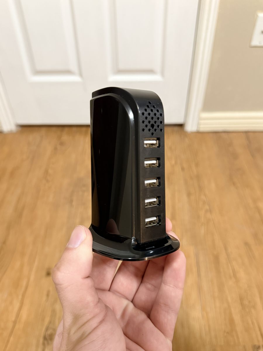 Multi-Port USB Desktop Charger with Integrated Security Camera