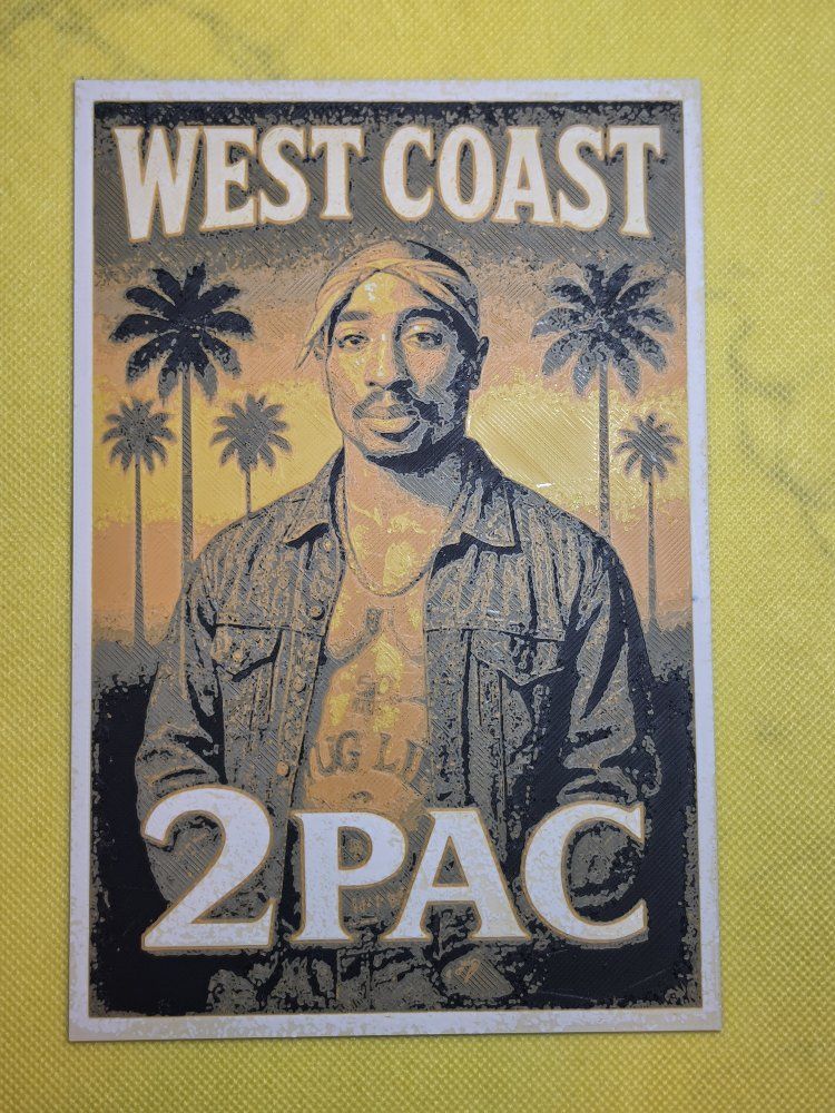 2Pac West Coast Poster 3D Print - Music Memorabilia Wall Art Decor
