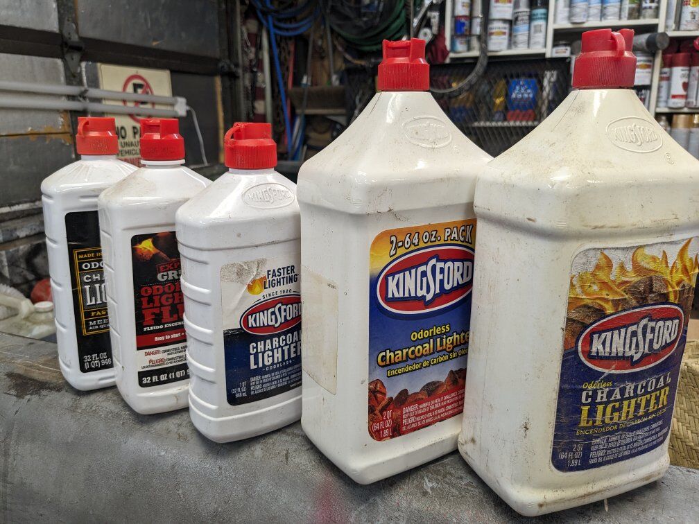 Charcoal lighter fluid grill bbq barbeque smoker