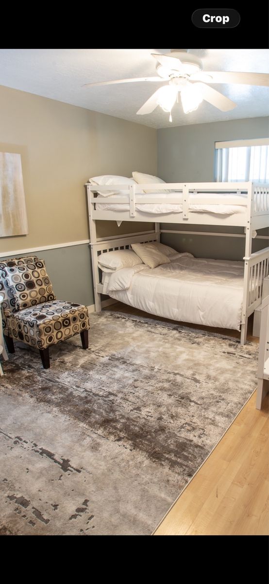 *Full Size* White Wooden Bunk Bed Set