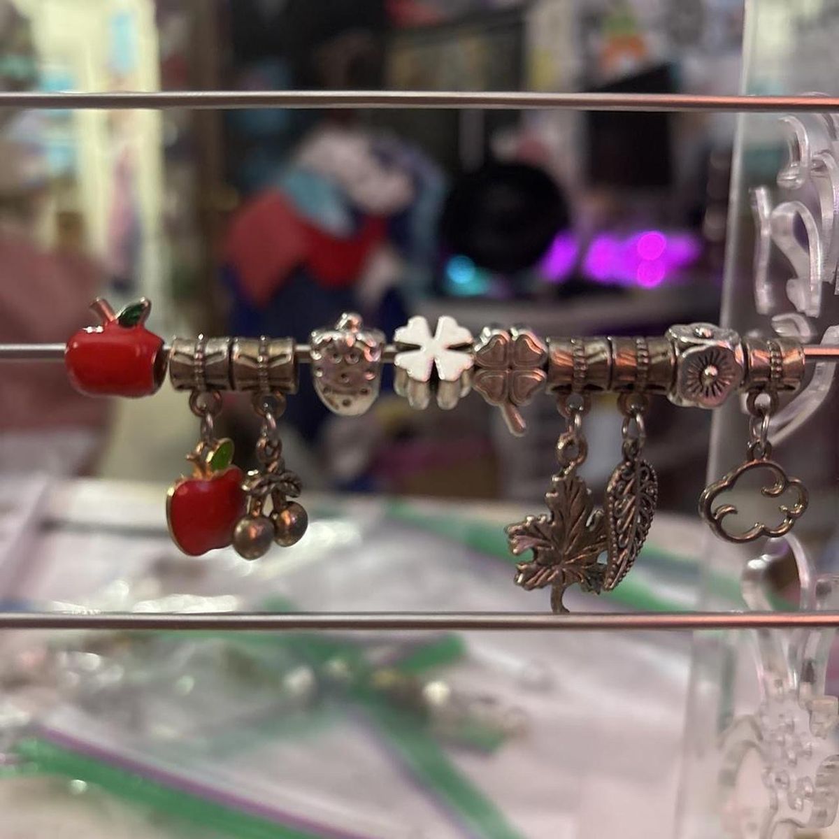 Assorted Nature Themed Charms for Bracelet - Red Apple, Shamrock, Leaf, Cloud & More
