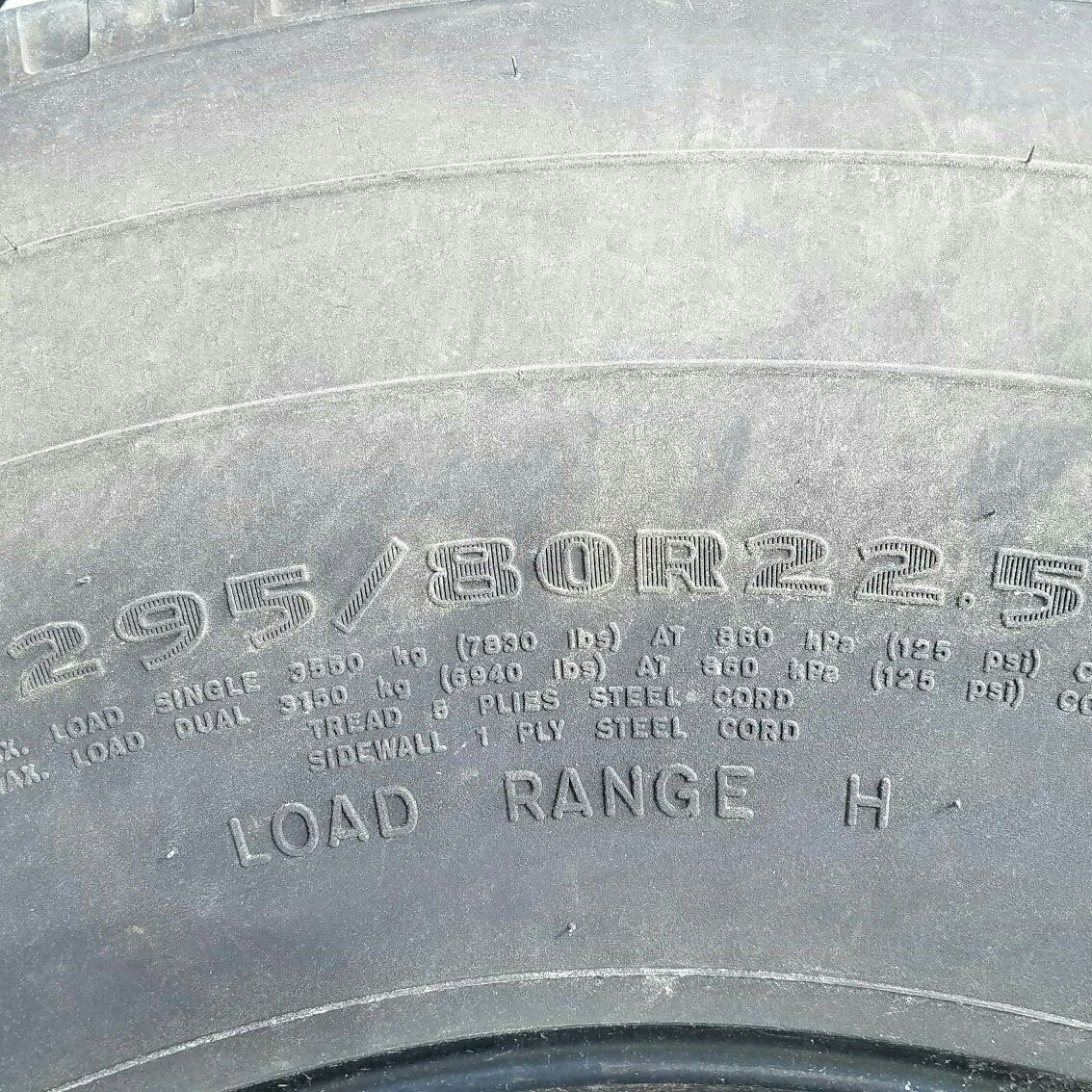 Goodyear 298/80R22.5 (8 tires)
