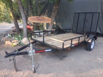 Utility Trailer with Ramp Gate and Wood Deck