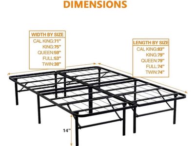 Brand new Black Metal Platform Bed Frame, King Size, No Box Spring Needed, 14" Height