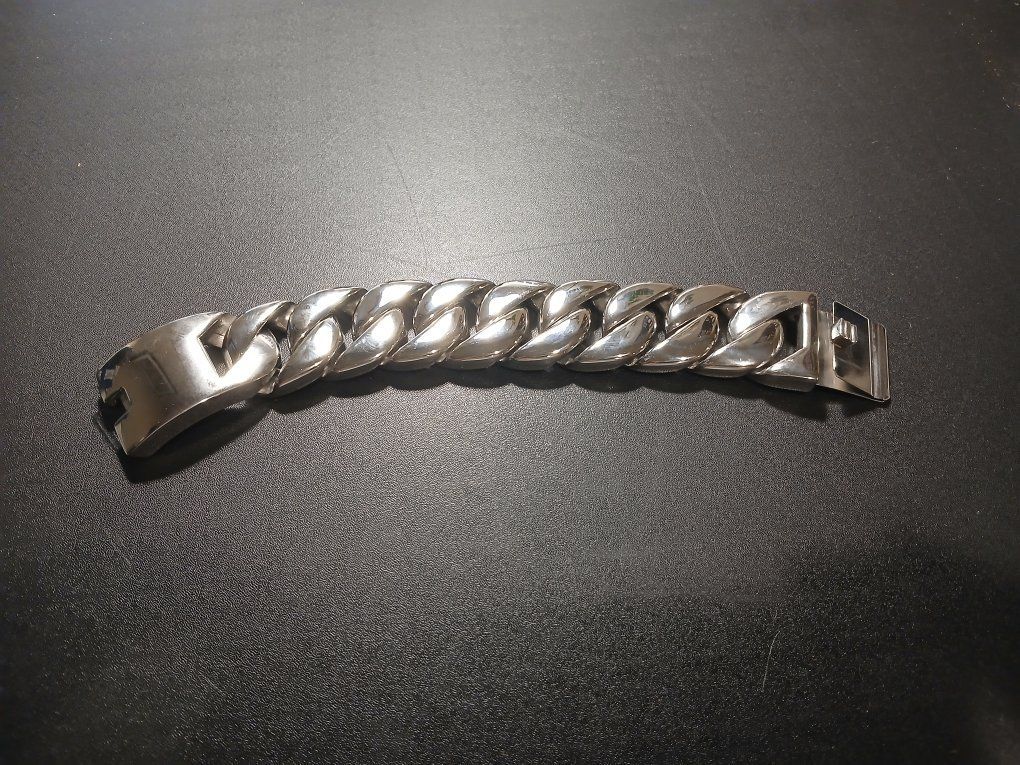 Heavy Silver Tone Cuban Link Chain Bracelet - Men's Fashion Jewelry