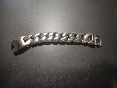 Heavy Silver Tone Cuban Link Chain Bracelet - Men's Fashion Jewelry