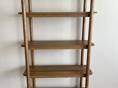 Better Homes & Gardens Springwood 5-Shelf Bookcase, Solid Wood, Light Honey Finish, 72" H