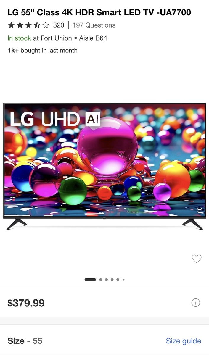 LG 55" Class UHD 4K (2160p) LED Smart TV