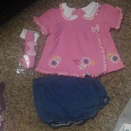 7 SUNNY OUTFITS 3-6 MOS.   ENOUGH FOR A WEEK