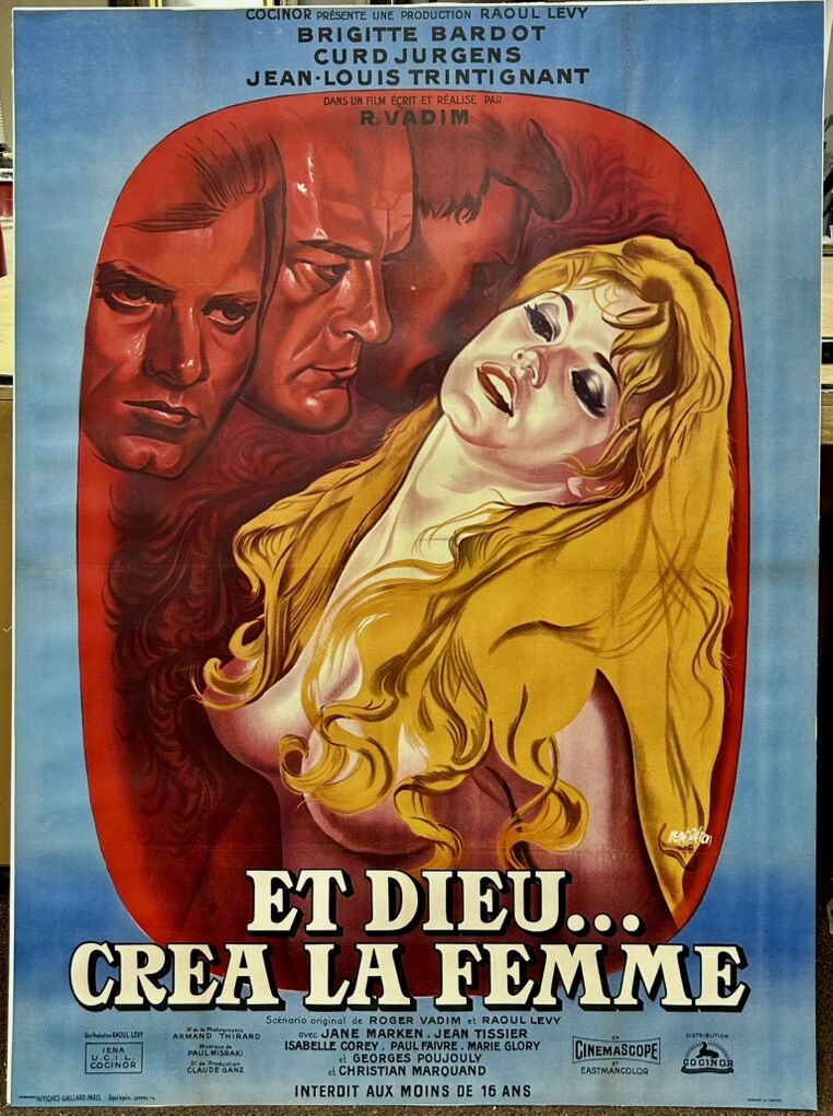 Vintage MCM movie poster Original Brigitte Bardot