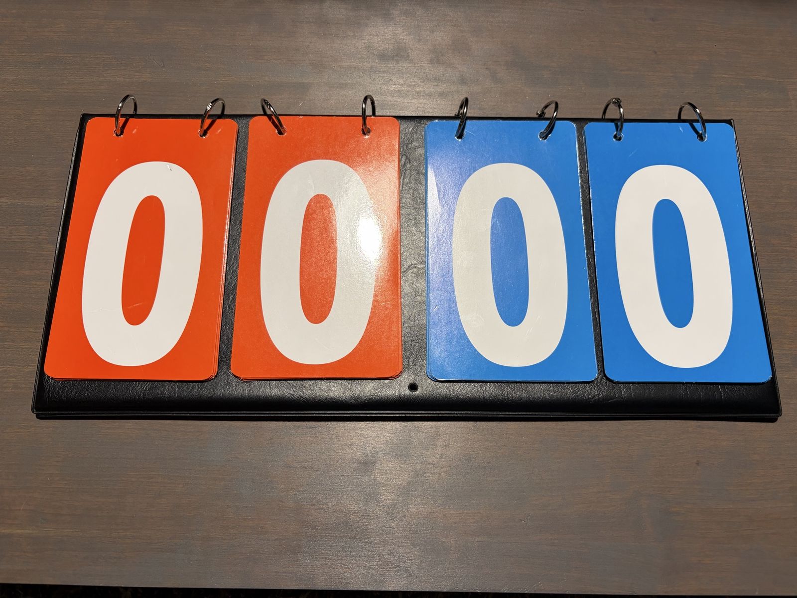 Portable Tabletop Sports Scoreboard - Red and Blue Flip Numbers