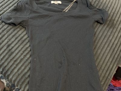 Energie Ribbed Short Sleeve Shirt Dark Gray Size Large