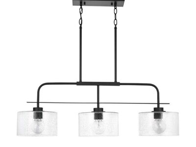 Seedes Glass Shade Linear Chamdalier Black