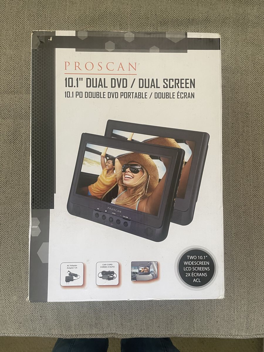 10 inch portable DVD player with 2 screens