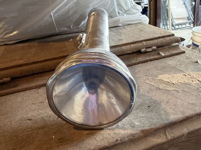 Vintage Metal Ribbed Flashlight