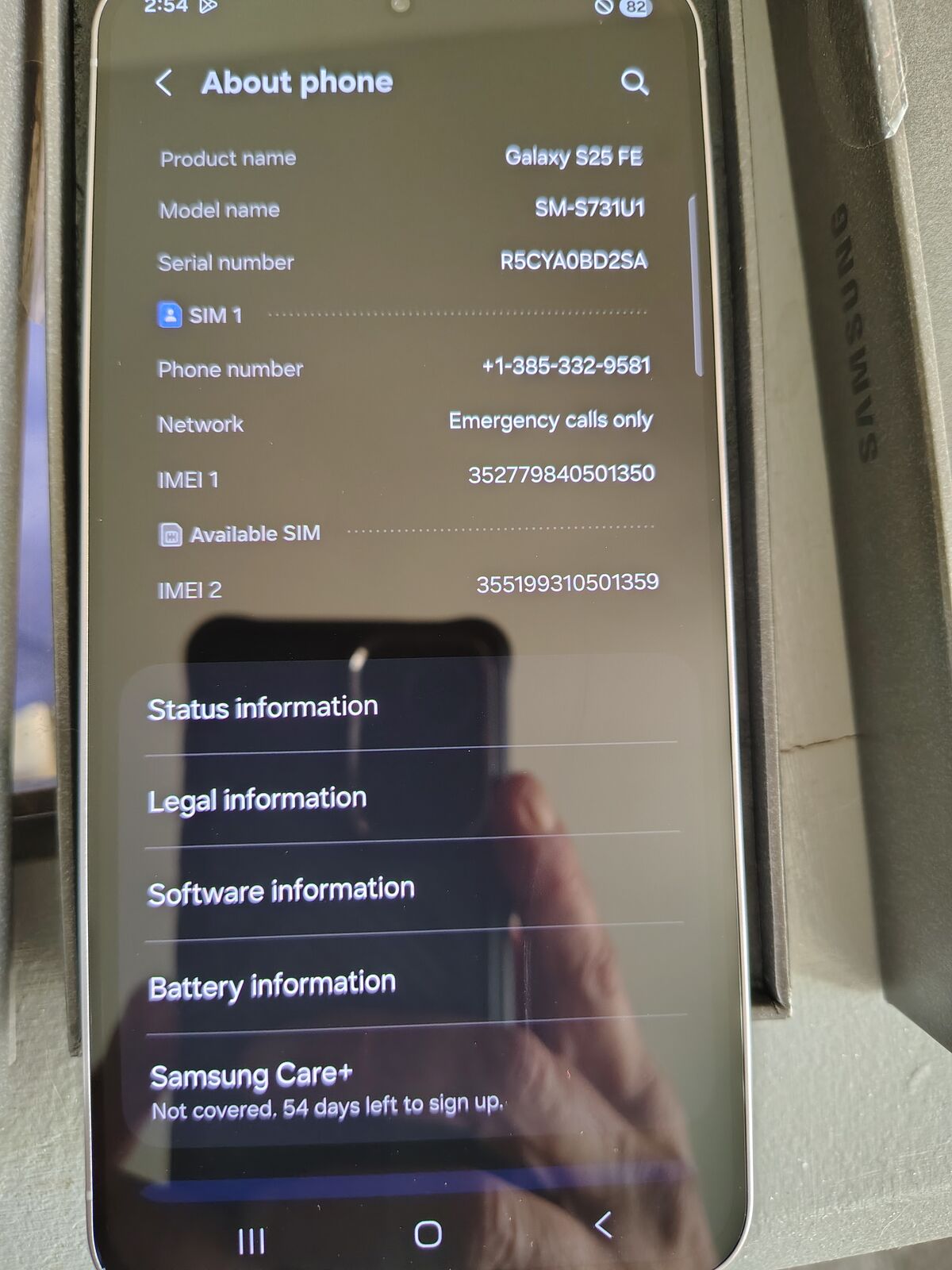 Samsung Galaxy S25 FE 128GB Unlocked like New Open Box