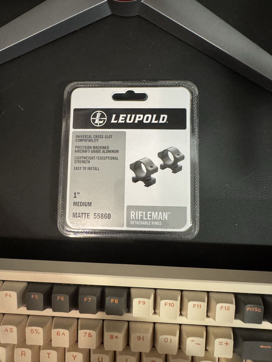 Leupold Rifleman Detachable Scope Rings - 1" Medium, Matte Black, Model 55860, New in Pack
