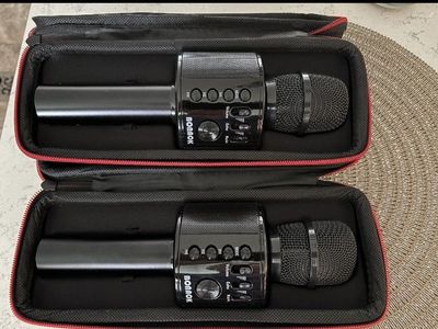 BONNOK KTV Wireless Karaoke Microphone with Echo Function, Bluetooth, and Case - 2-Pack