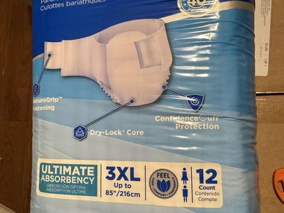 Attends Bariatric Briefs Ultimate Absorbency Size 3XL 12 Count Pack