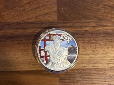 2022 Fiji Ancient Warriors Series: Colorized Samurai 1oz silver coin