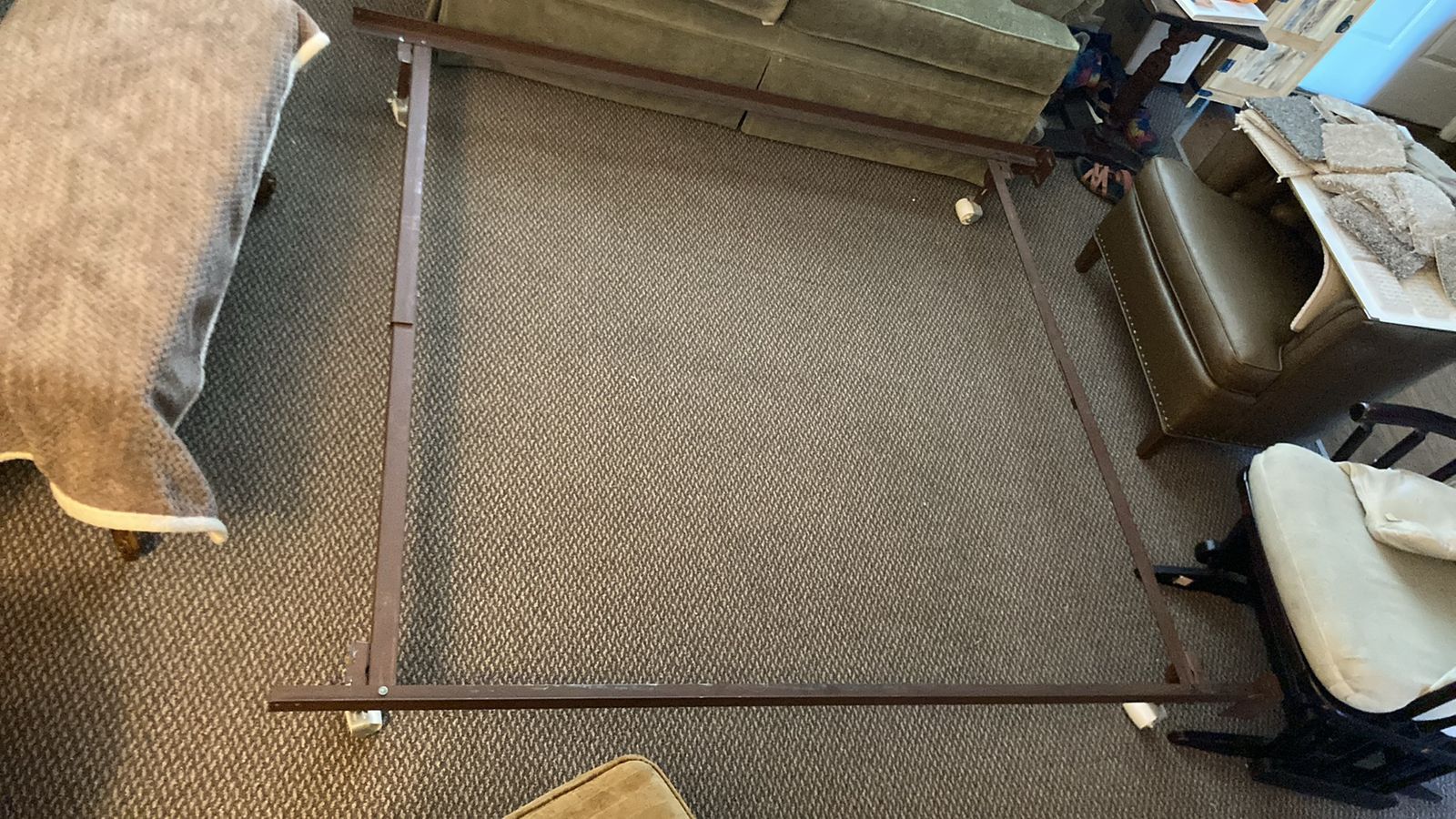 Expandable Metal Bed Frame-Twin, Full, Queen With Locking Wheels