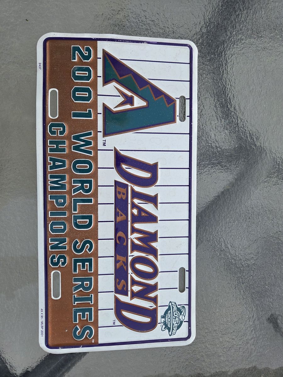 2001 Championship Arizona D Backs License plate