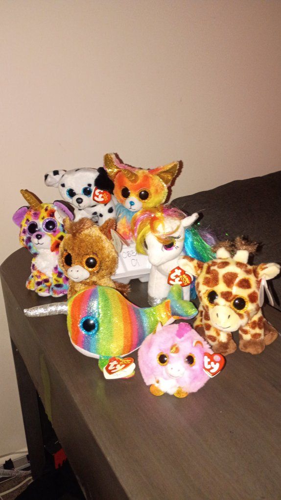 Collection of "Ty" Big Eyed "Beanie Babies"