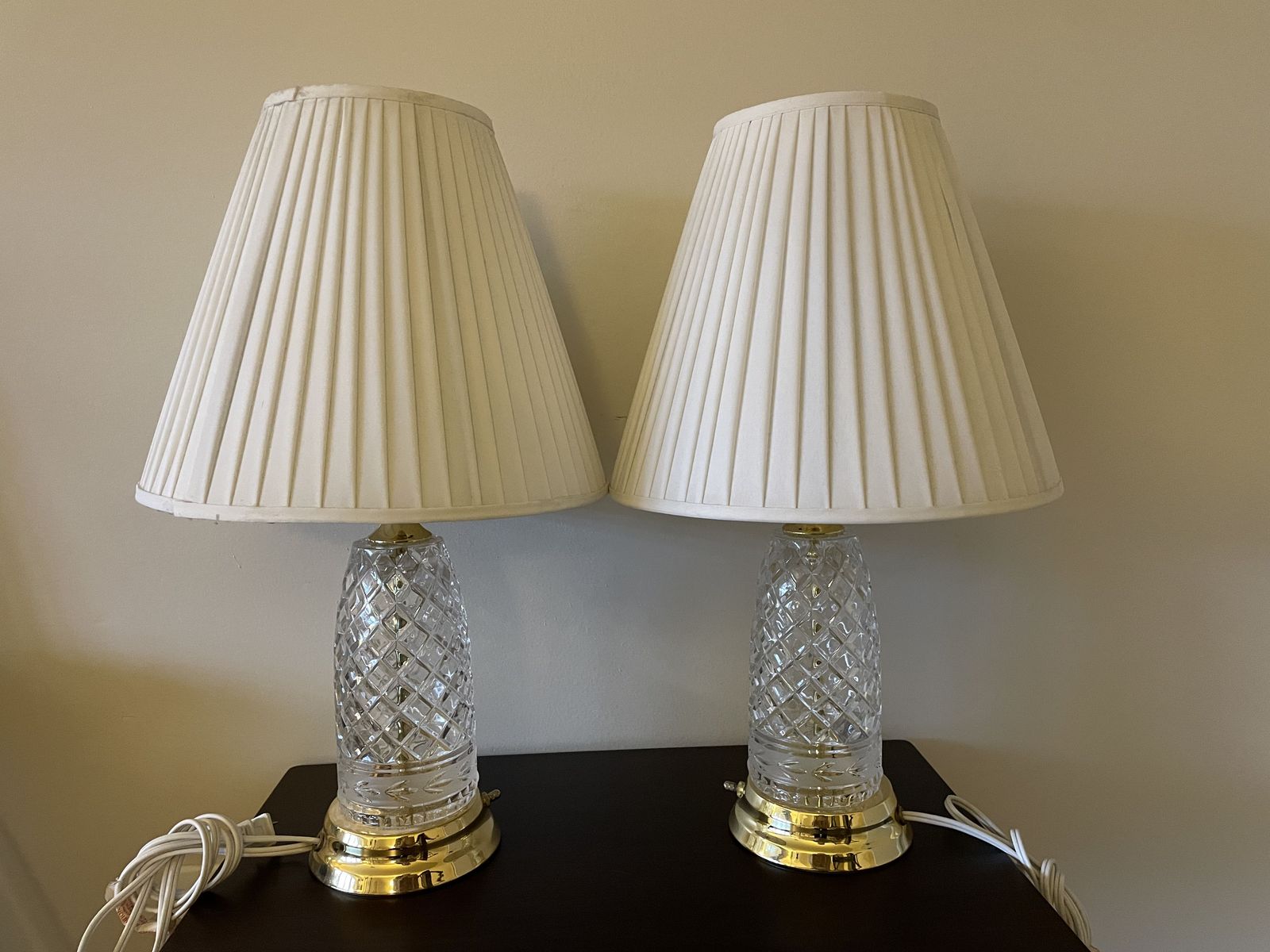 Two table lamps with lighted base for extra sparkle