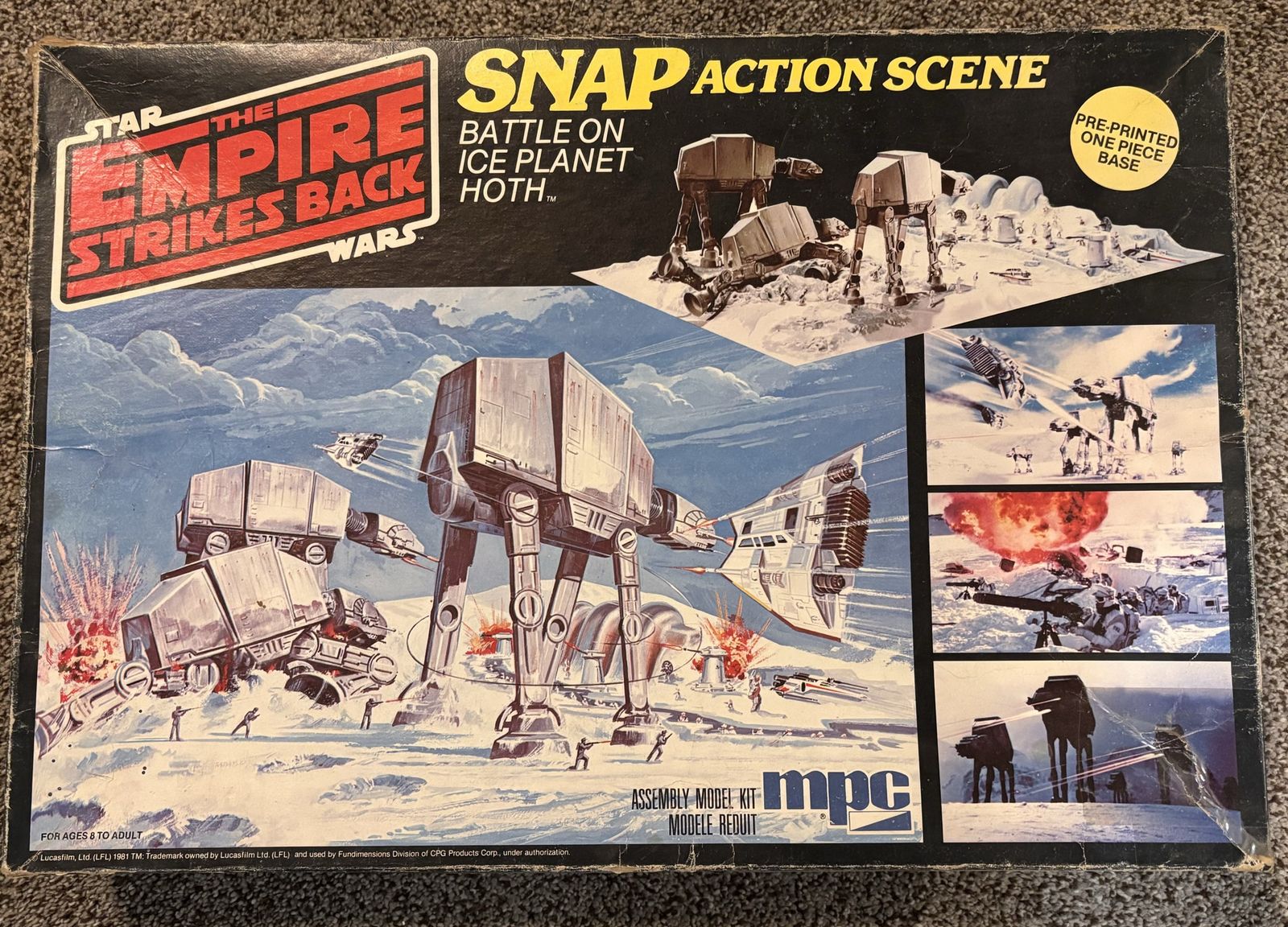 Vintage Star Wars The Empire Strikes Back Battle on Ice Planet Hoth Snap Action Scene Model Kit MPC