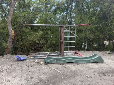 Outdoor Playset with Slide, Swings, and Climbing Bars (Disassembled)