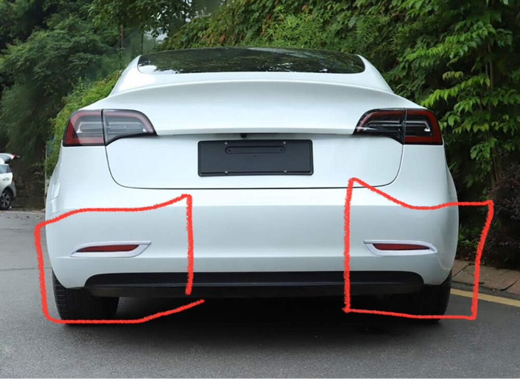 Rear Reflector Cover Trim Tesla Model 3 2017-2023