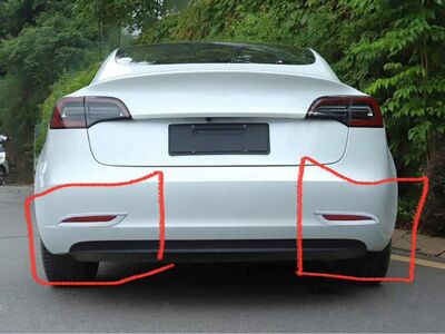 Rear Reflector Cover Trim Tesla Model 3 2017-2023