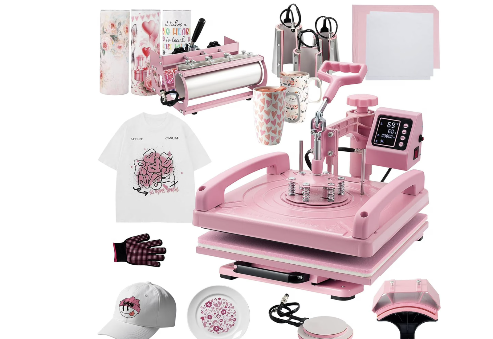 New in Box 8 in 1 Heat Press Machine, Multifunction 15x15 inch Heat Press Transfer Machine,