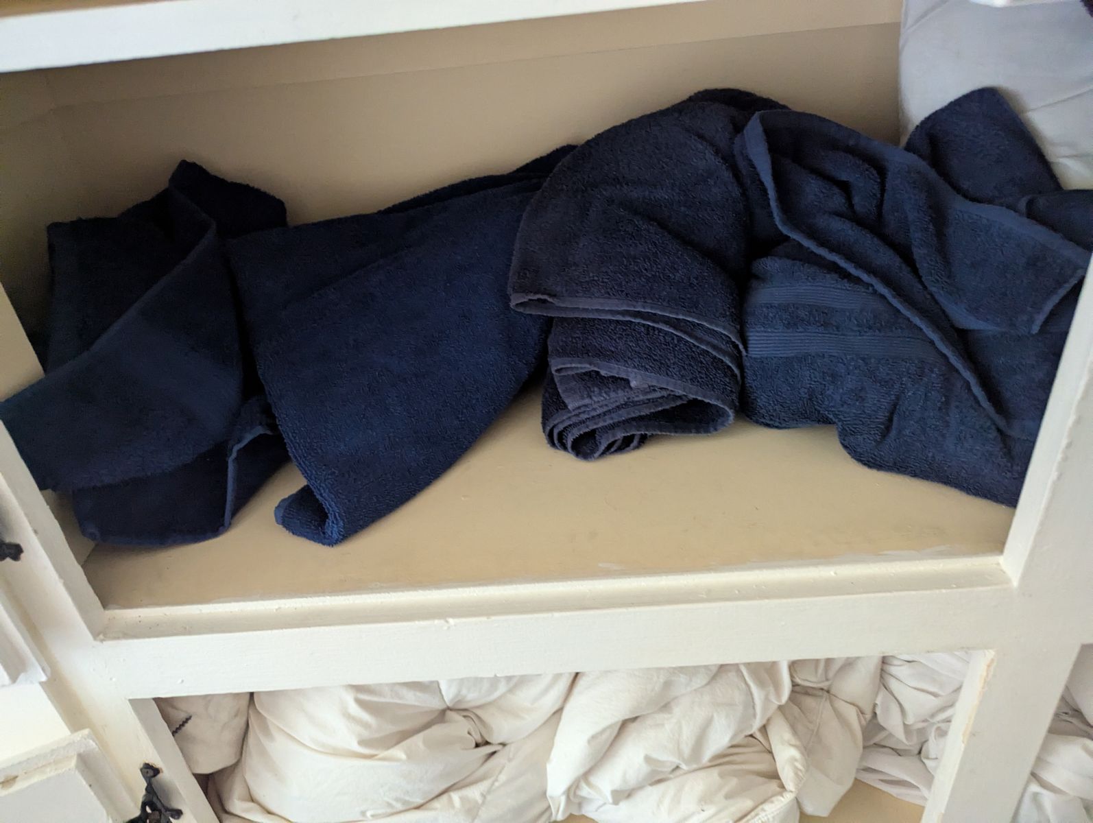 Bath Towel Navy Blue Well Used